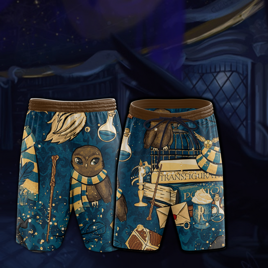 Hogwarts Ravenclaw House Pattern Harry Potter Beach Short S  