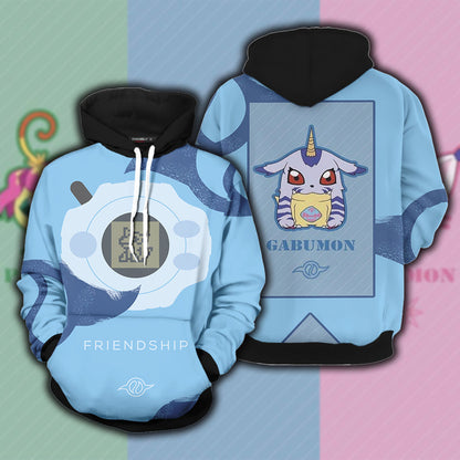 Digimon Gabumon The Crest Of Friendship Unisex 3D T-shirt Hoodie S 