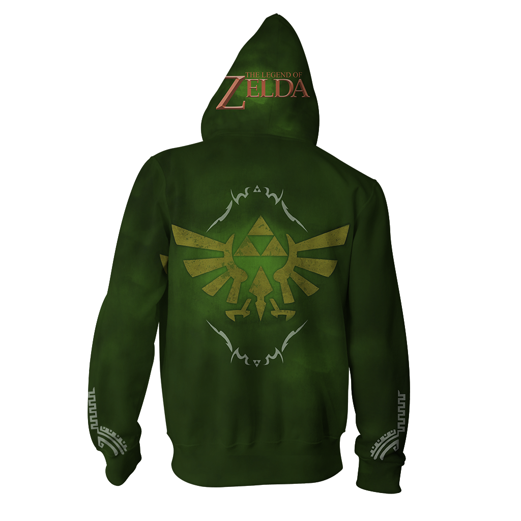 The Legend Of Zelda Wing Crest Zip Up Hoodie   