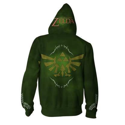 The Legend Of Zelda Wing Crest Zip Up Hoodie   