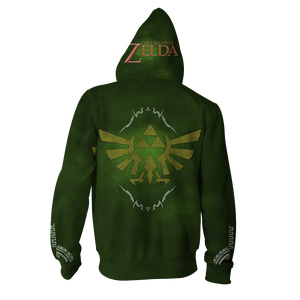 The Legend Of Zelda Wing Crest Zip Up Hoodie   