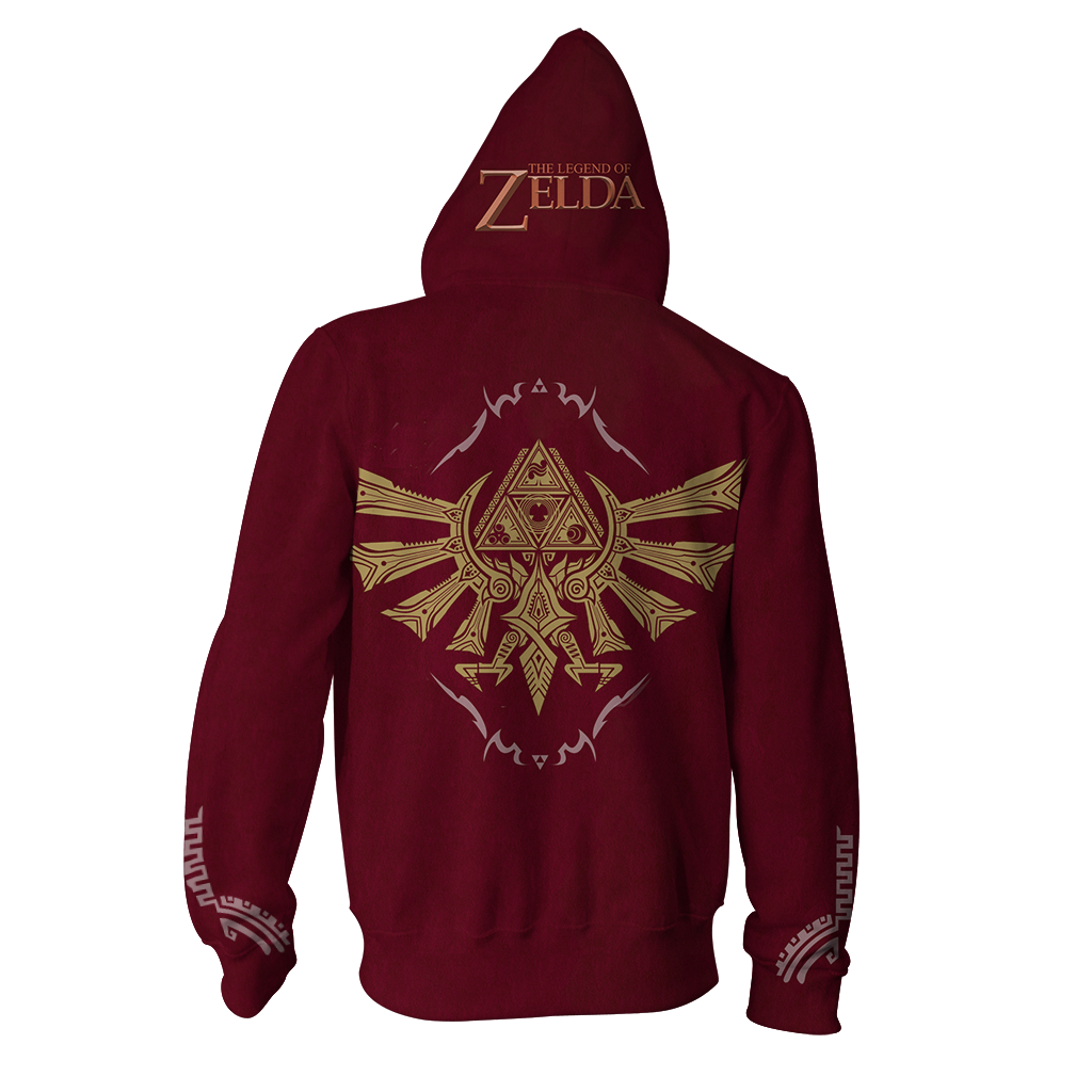 The Legend Of Zelda Wing Crest Zip Up Hoodie   