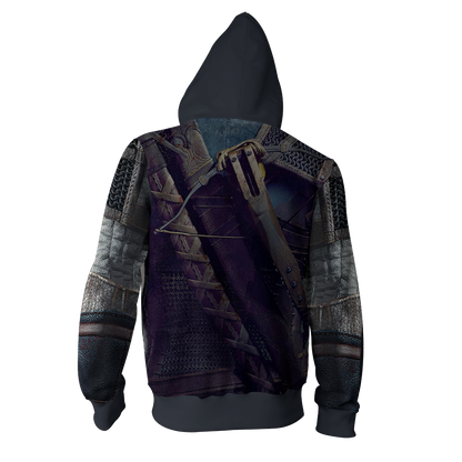 The Witcher 3 Wild Hunt Geralt Of Rivia Cosplay Zip Up Hoodie   
