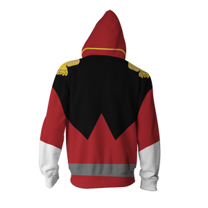 Char Aznable Cosplay Gundam Zip Up Hoodie Jacket   
