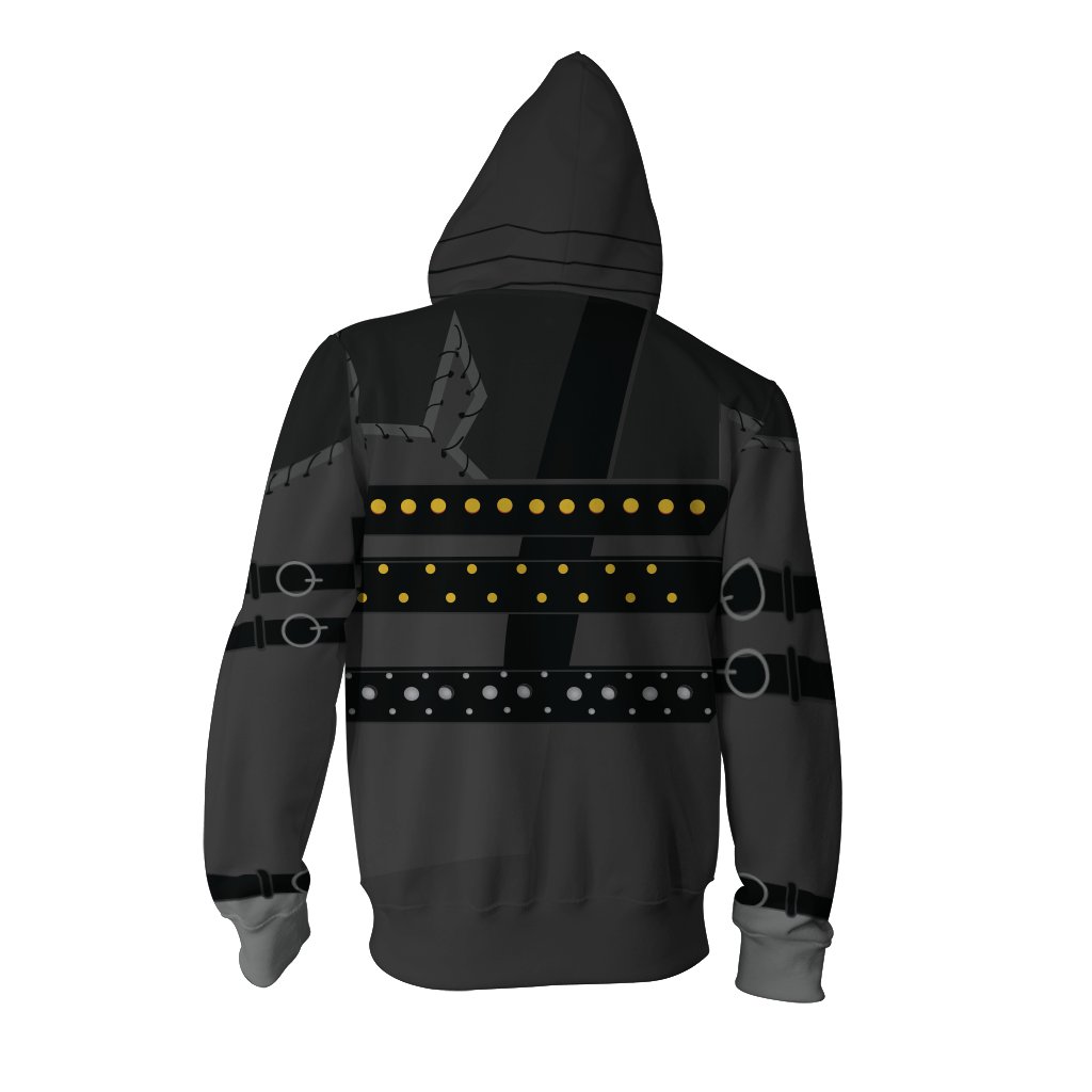 Edward Scissorhands Cosplay Zip Up Hoodie Jacket   