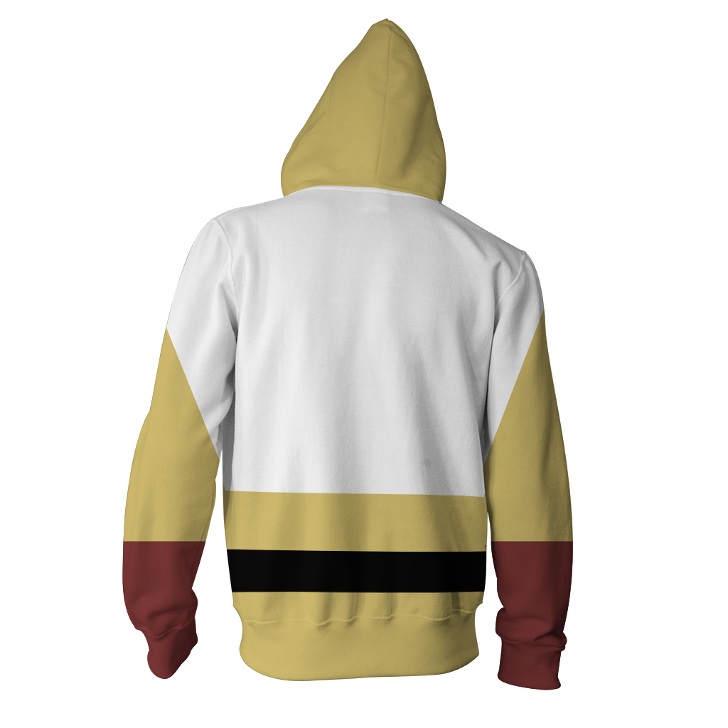 One Punch Man Saitama Cosplay Zip Up Hoodie Jacket   