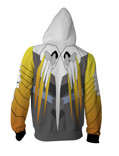 Overwatch Mercy Cosplay Zip Up Hoodie Jacket   