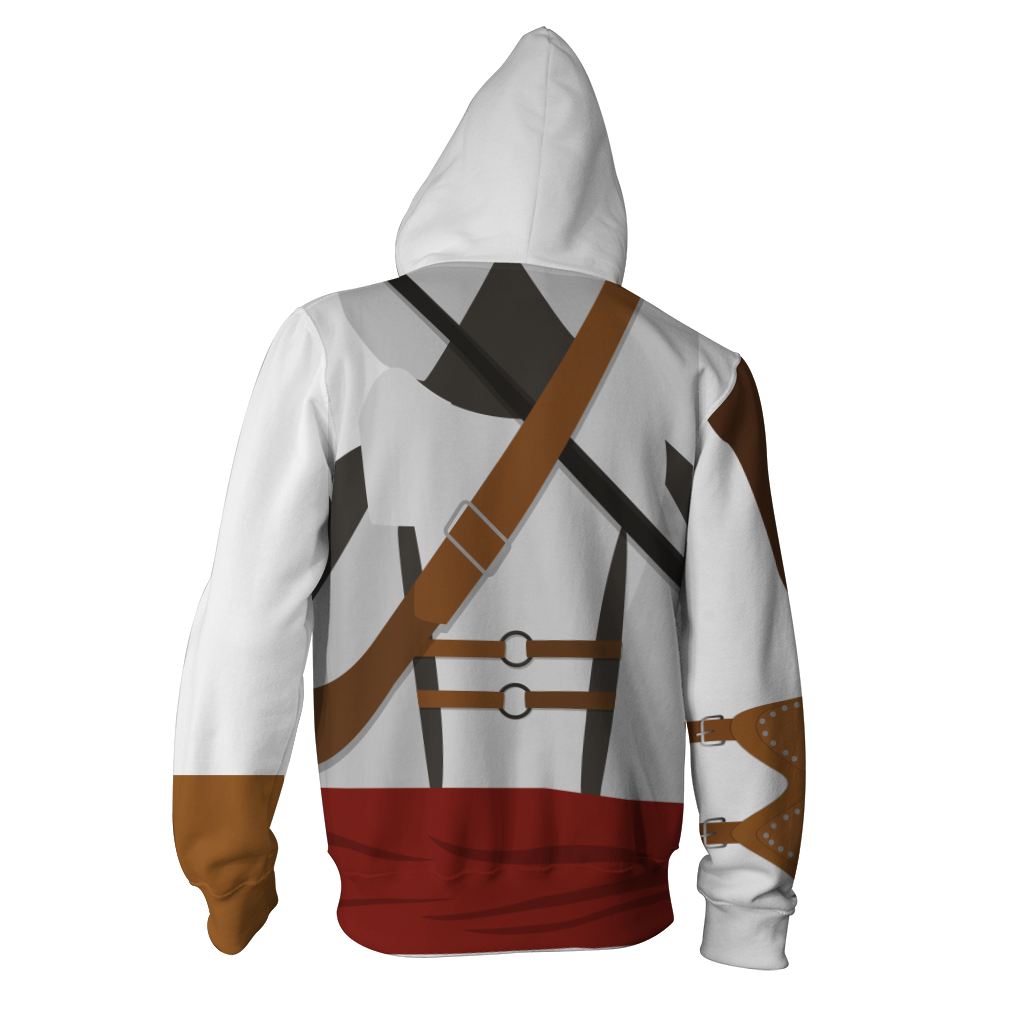 Assassin's Creed II Altair Ibn-La'Ahad Cosplay Zip Up Hoodie Jacket   