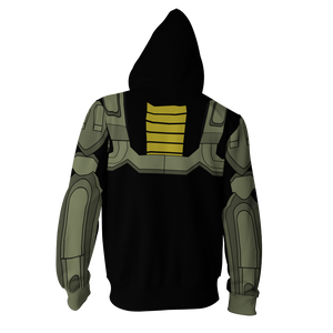 Halo Master Chief Cosplay Zip Up Hoodie Jacket   