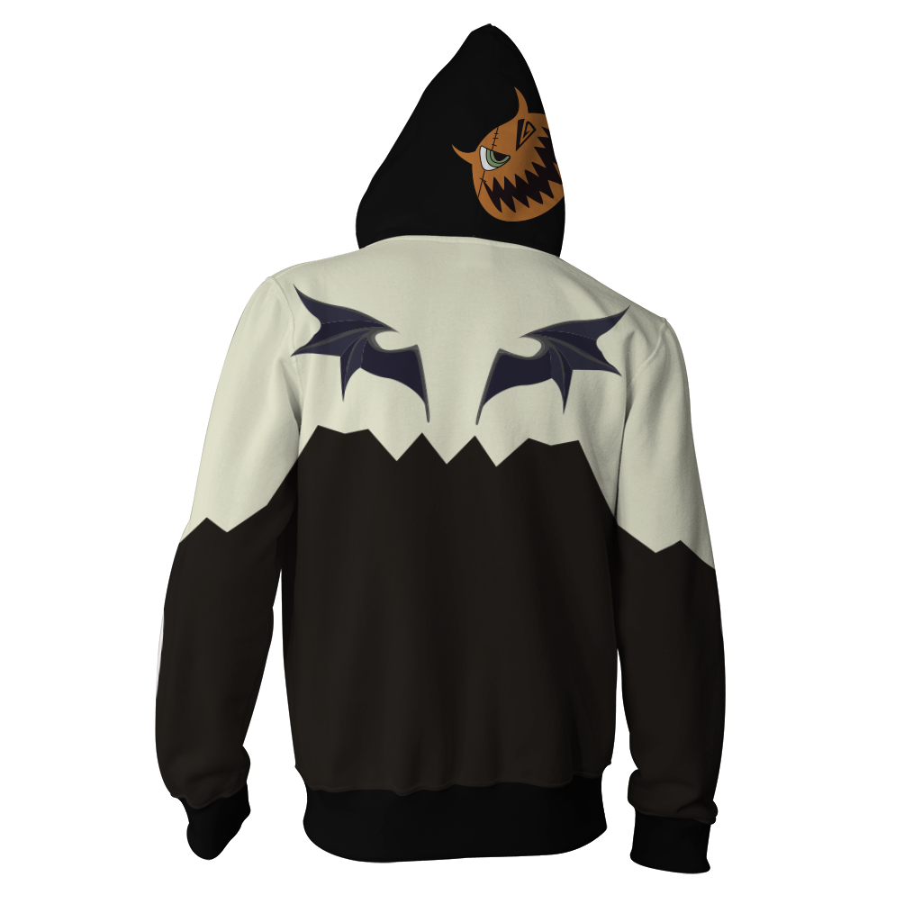 Kingdom Hearts Sora Halloween Town Cosplay Zip Up Hoodie Jacket   