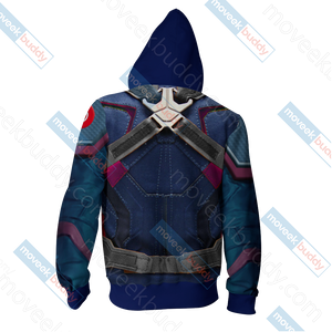 Avengers: Endgame Captain America Cosplay Zip Up Hoodie Jacket   