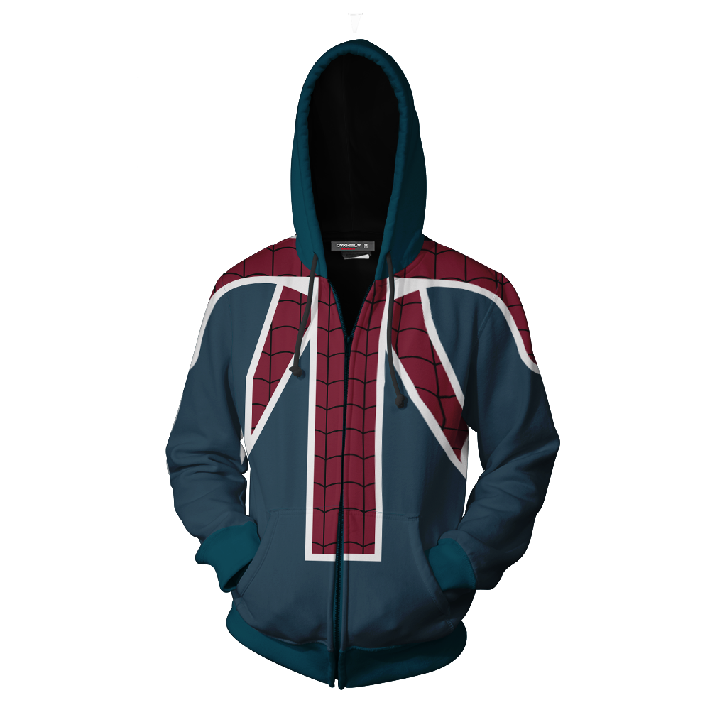 Spider-UK Cosplay PS4 New Look Zip Up Hoodie Jacket   