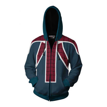 Spider-UK Cosplay PS4 New Look Zip Up Hoodie Jacket   