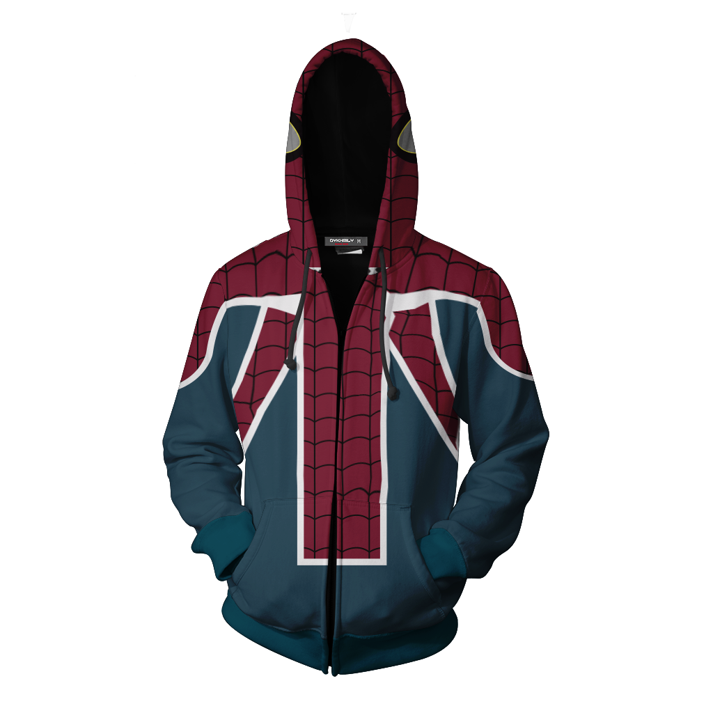 PS4 Spider-UK Cosplay New Look Zip Up Hoodie Jacket   