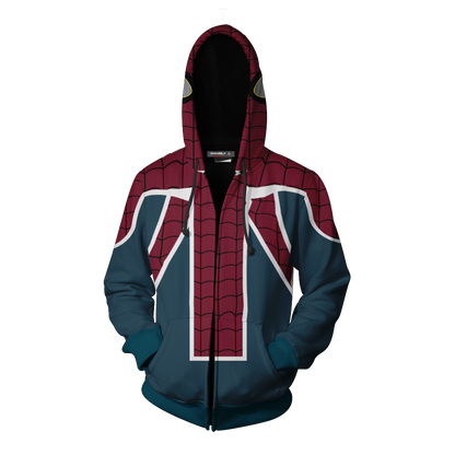 PS4 Spider-UK Cosplay New Look Zip Up Hoodie Jacket   