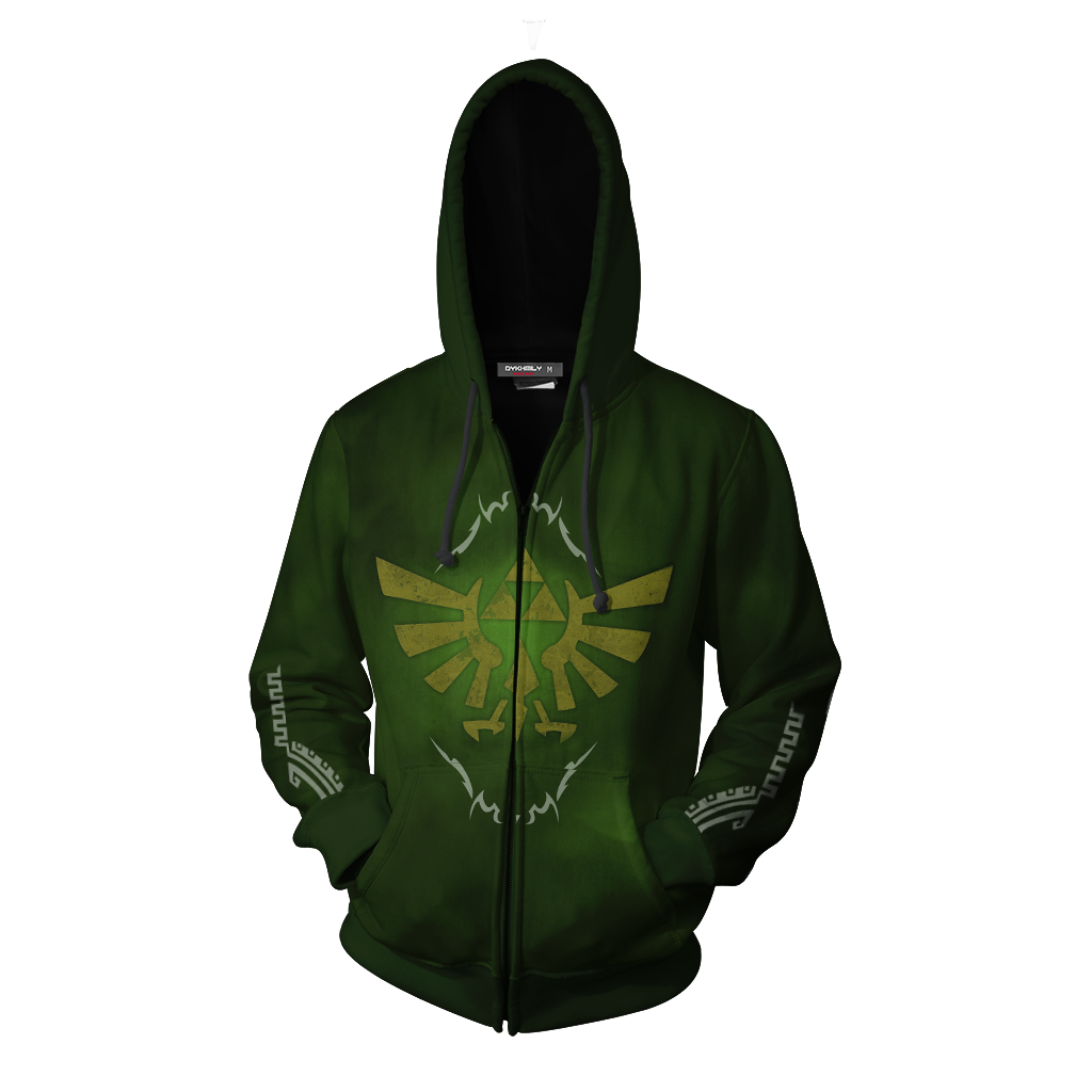 The Legend Of Zelda Wing Crest Zip Up Hoodie   