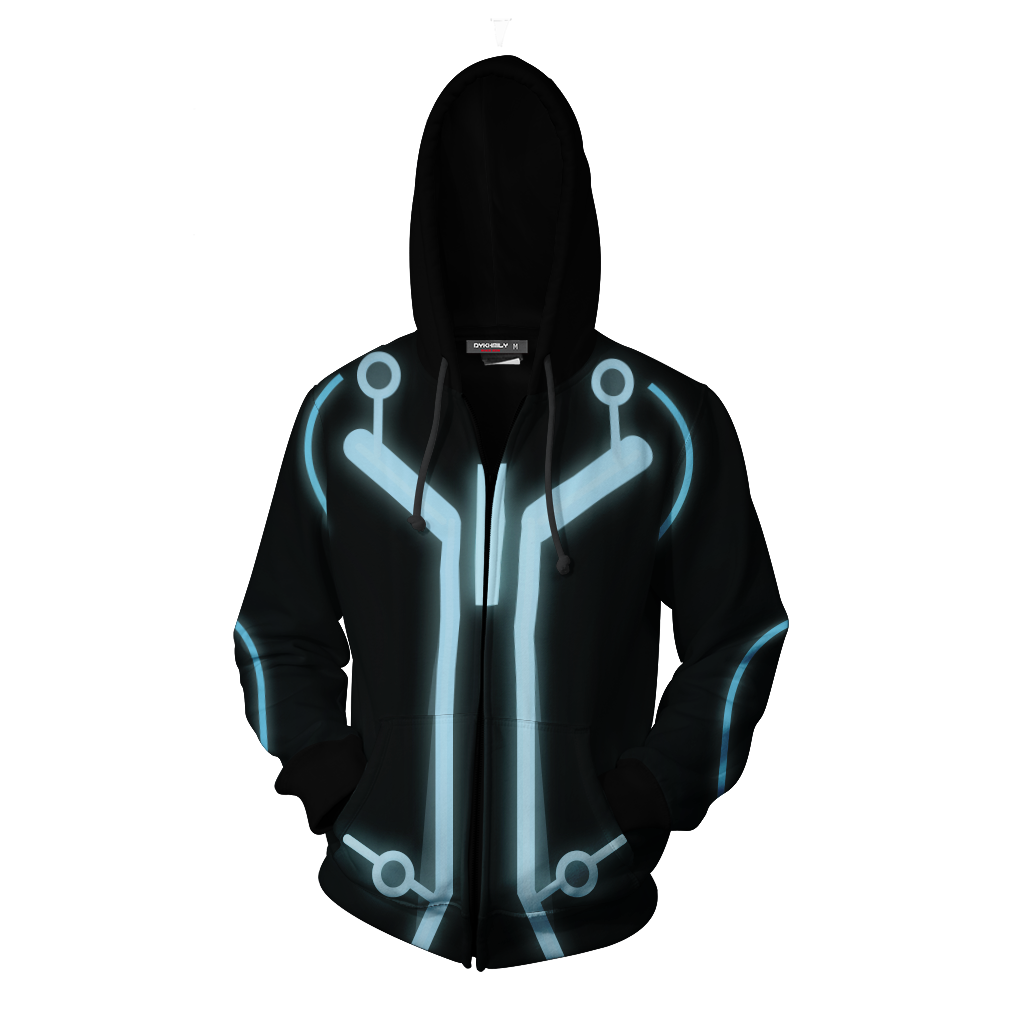 Tron: Legacy Sam Flynn Cosplay Zip Up Hoodie Jacket   