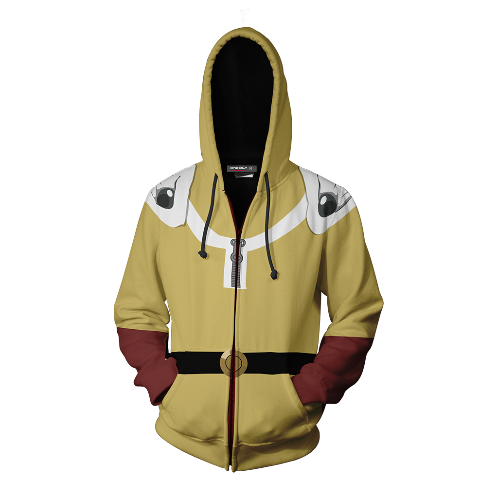 One Punch Man Saitama Cosplay Zip Up Hoodie Jacket   