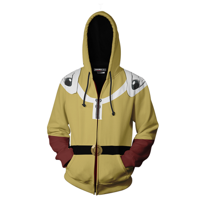 One Punch Man Saitama Cosplay Zip Up Hoodie Jacket   