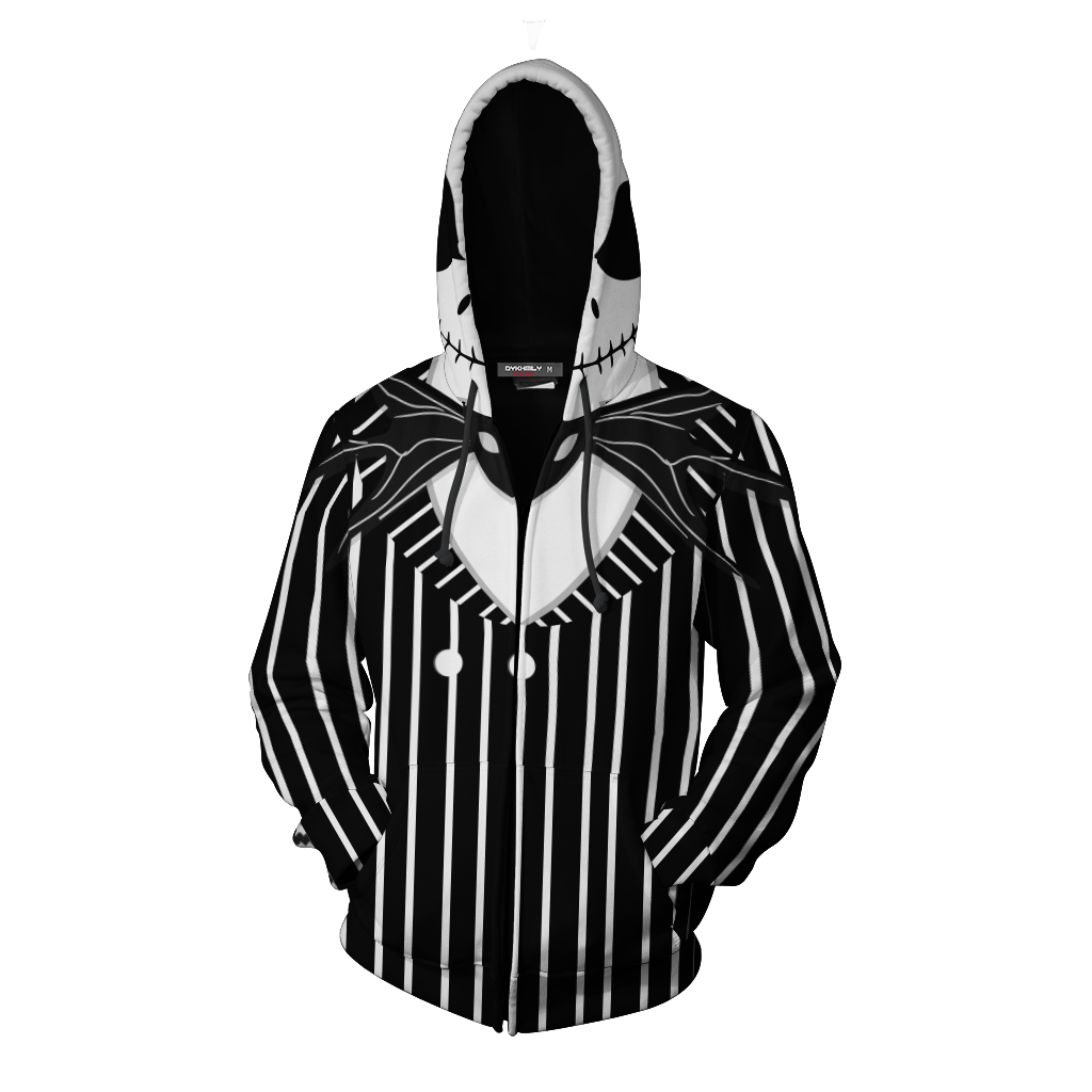 The Nightmare Before Christmas Jack Skellington Cosplay Zip Up Hoodie MoveekBuddyShop