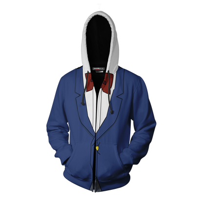 Detective Conan Cosplay Zip Up Hoodie Jacket   