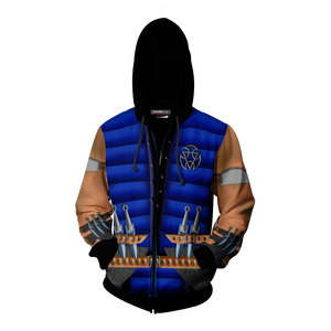 Mortal Kombat Sub-Zero Cosplay Zip Up Hoodie Jacket   