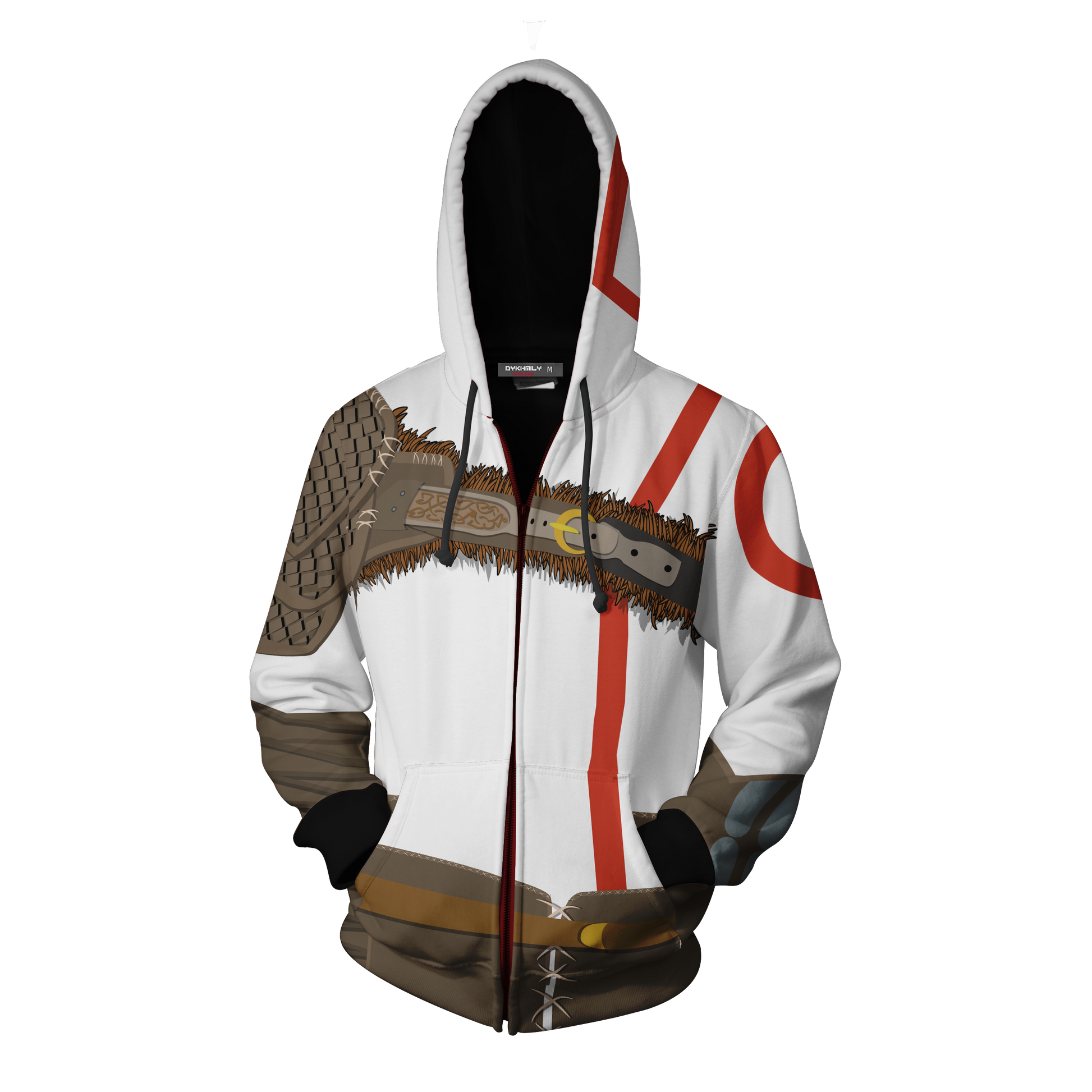 God Of War Kratos Cosplay Zip Up Hoodie Jacket   