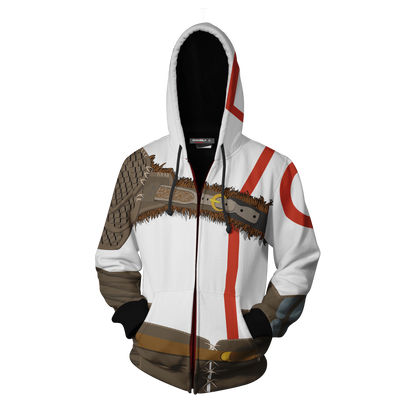 God Of War Kratos Cosplay Zip Up Hoodie Jacket   