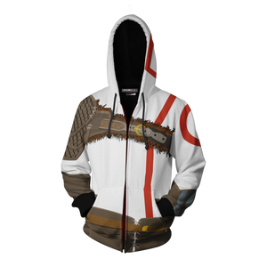 God Of War Kratos Cosplay Zip Up Hoodie Jacket   