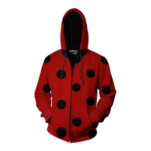 Ladybug Cosplay Miraculous Tales Of Ladybug & Cat Noir Zip Up Hoodie Jacket   