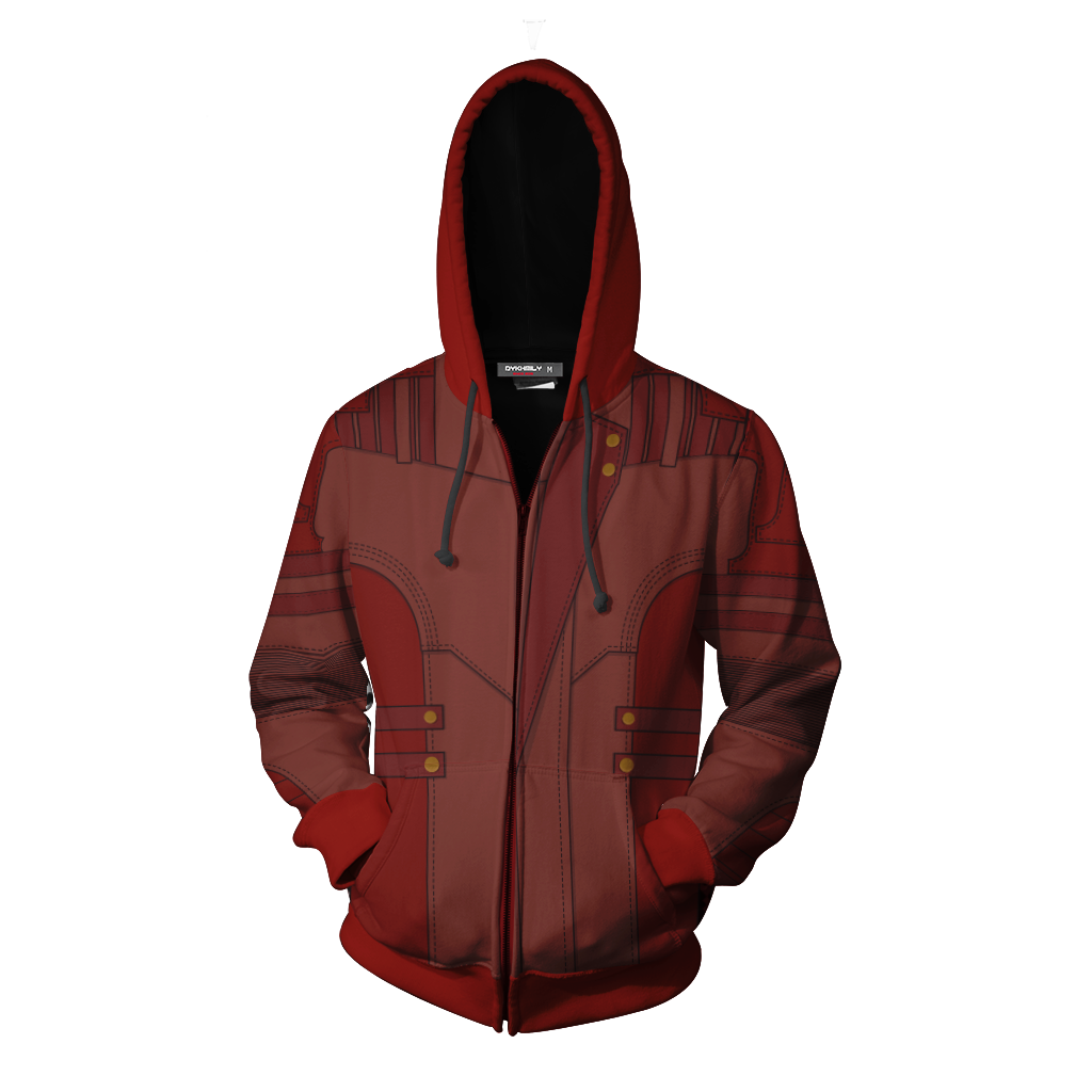 Guardians Of The Galaxy Vol. 2 Star-Lord Cosplay Zip Up Hoodie Jacket   