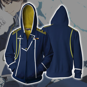 Fullmetal Alchemist Roy Mustang Cosplay Zip Up Hoodie Jacket XS  