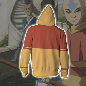 The Last Airbender Aang Cosplay Zip Up Hoodie Jacket   