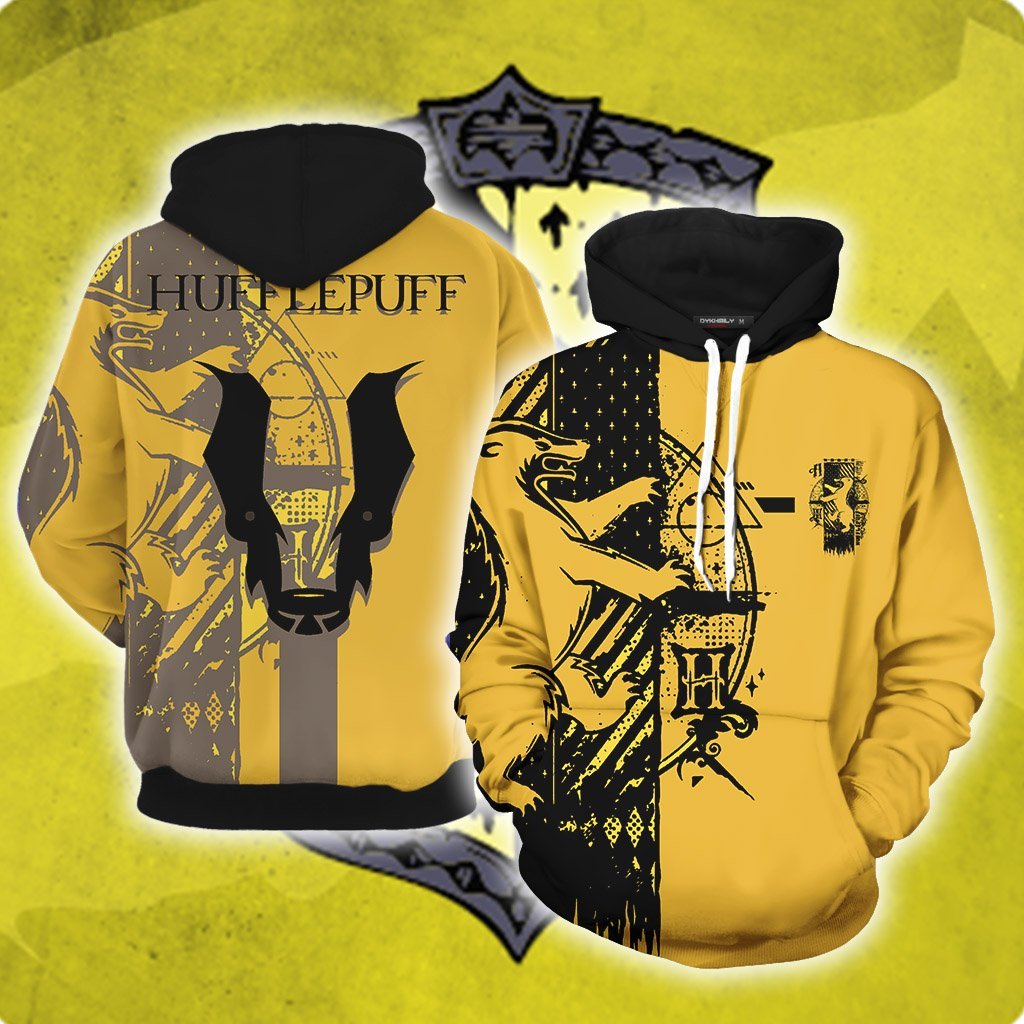 Quidditch Hufflepuff Harry Potter New Look Unisex 3D T-shirt Hoodie S 