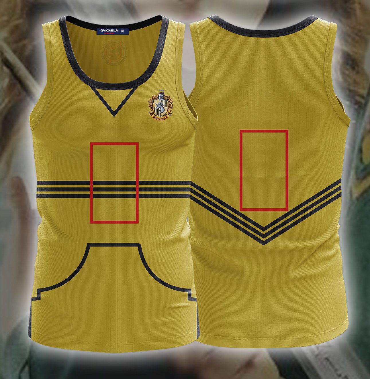 Harry Potter The Hufflepuff Quidditch Team (Customized Number) 3D Tank Top S  