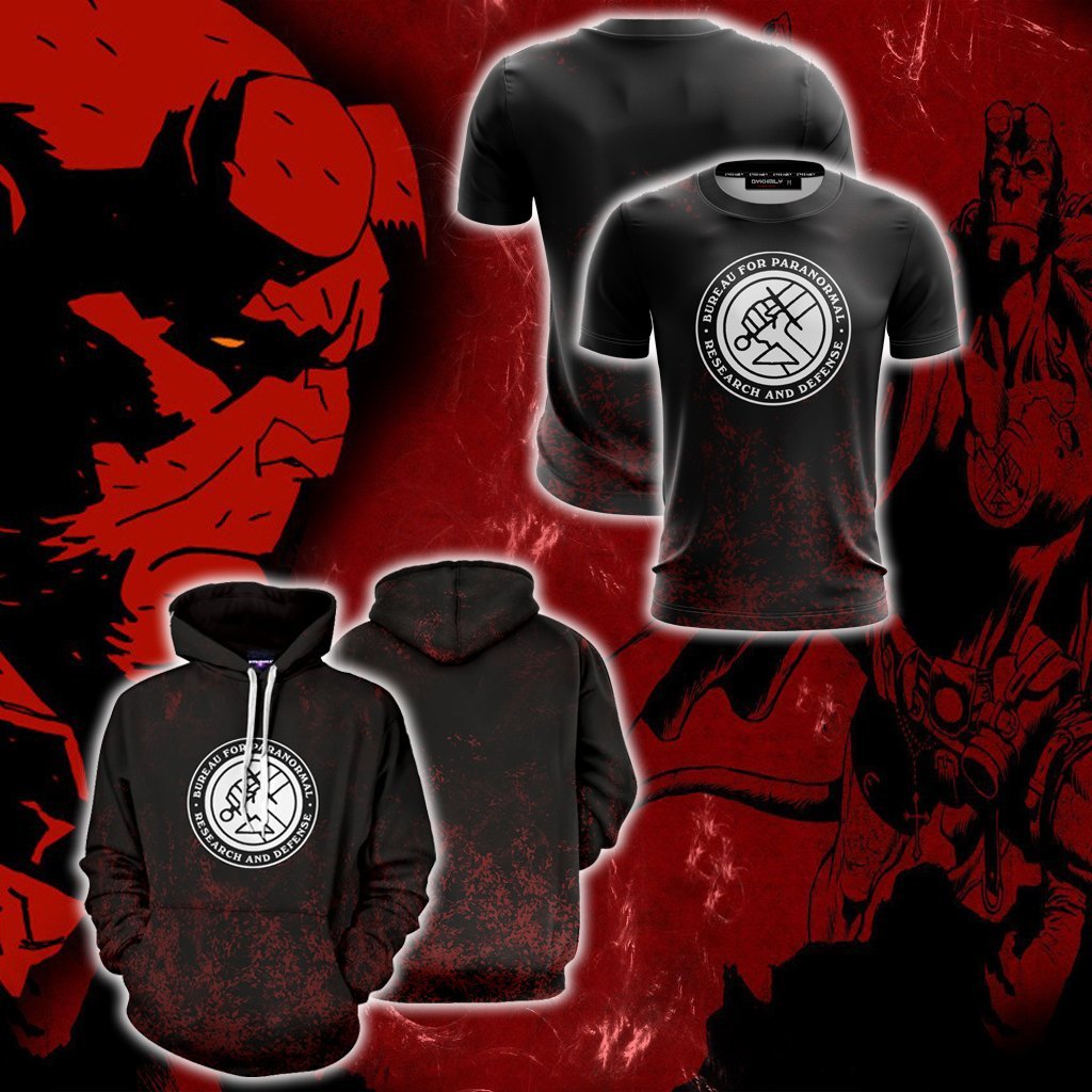 Hellboy 2018 B.P.R.D. Logo Unisex 3D T-shirt   