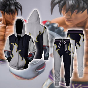 Tekken Jin Kazama White Flame Cosplay Jogging Pants   