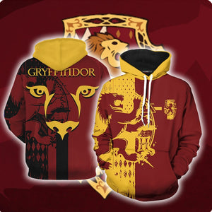 Quidditch Gryffindor Harry Potter New Look Unisex 3D T-shirt Hoodie S 
