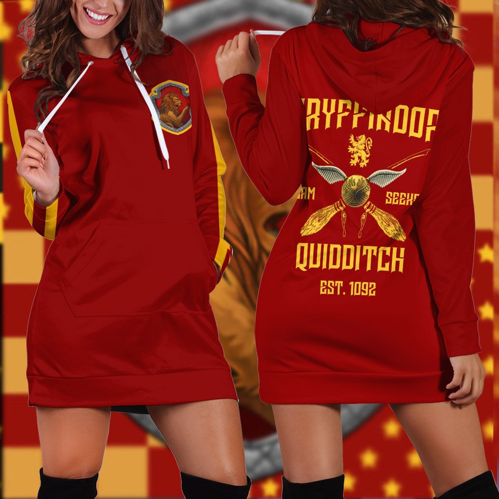 Gryffindor Quidditch Team Est 1092 Harry Potter 3D Hoodie Dress XS  