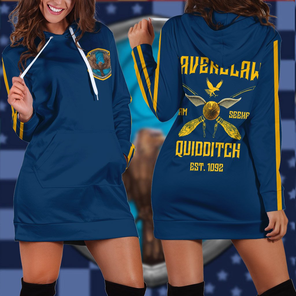 Ravenclaw Quidditch Team Est 1092 Harry Potter 3D Hoodie Dress XS  