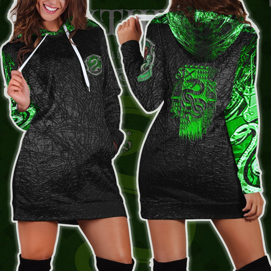 The Slytherin Snake Harry Potter 3D Hoodie Dress XS  