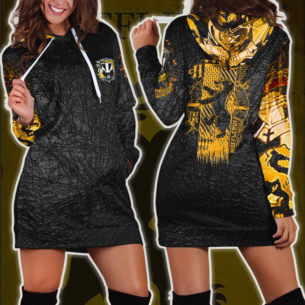 The Hufflepuff Badger Harry Potter 3D Hoodie Dress XS  