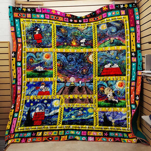 Charlie Brown And Snoopy Woodstock Art 3D Quilt Blanket   