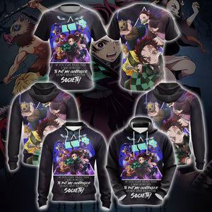 If You Can Read This I Was Forced To Put My Controller Down And Re-Enter Society Demon Slayer Unisex 3D T-shirt Zip Hoodie Pullover Hoodie   