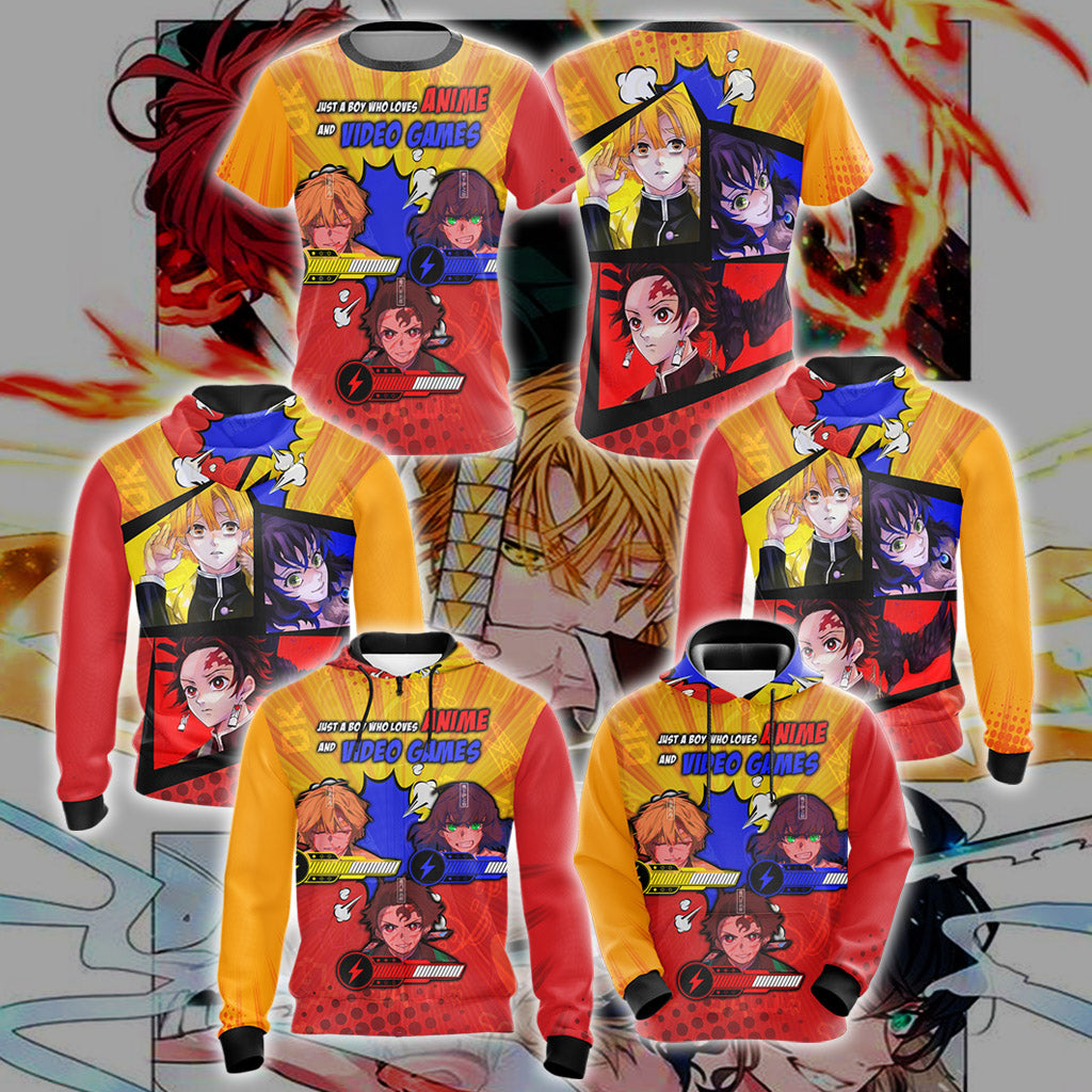 Just a boy who loves anime and video games T-shirt Zip Hoodie Pullover Hoodie   