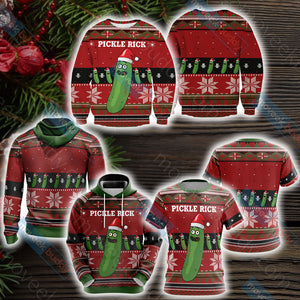 Pickle Rick X-mas 3D Sweater   