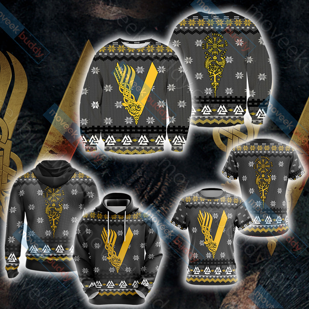 Vikings Knitting Style Unisex 3D T-shirt   