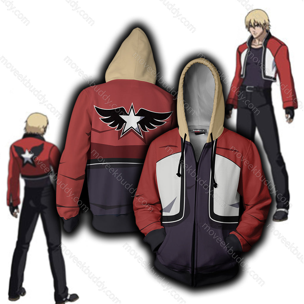 Garou: Mark of the Wolves Rock Howard Cosplay Zip Up Hoodie Jacket XS  