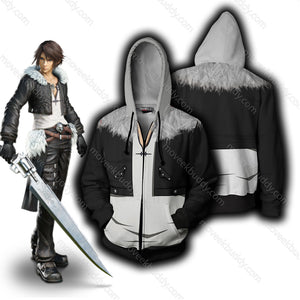 Squall Leonhart Final Fantasy VIII Cosplay Zip Up Hoodie Jacket S  