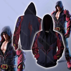Tekken Jin Kazama Cosplay Zip Up Hoodie Jacket S  